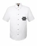 Harriton Men's Easy Blend Short-Sleeve Twill Shirt withStain-Release WHITE