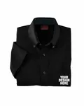 Harriton Men's Easy Blend Short-Sleeve Twill Shirt withStain-Release BLACK