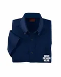 Harriton Men's Easy Blend Short-Sleeve Twill Shirt withStain-Release Navy