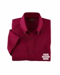 Harriton Men's Easy Blend Short-Sleeve Twill Shirt withStain-Release WINE