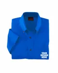 Harriton Men's Easy Blend Short-Sleeve Twill Shirt withStain-Release FRENCH BLUE