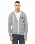 Bella + Canvas Unisex Sponge Fleece Full-Zip Hooded Sweatshirt Athletic Heather