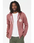 Bella + Canvas Unisex Sponge Fleece Full-Zip Hooded Sweatshirt Heather Mauve