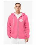 Bella + Canvas Unisex Sponge Fleece Full-Zip Hooded Sweatshirt Hthr Charity Pnk