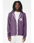 Bella + Canvas Unisex Sponge Fleece Full-Zip Hooded Sweatshirt Hthr Team Purple