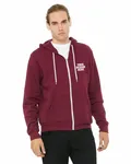 Bella + Canvas Unisex Sponge Fleece Full-Zip Hooded Sweatshirt Maroon