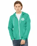 Bella + Canvas Unisex Sponge Fleece Full-Zip Hooded Sweatshirt TEAL
