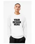 Bella + Canvas Unisex Sponge Fleece Crewneck Sweatshirt Solid White Trbl