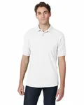 Hanes Adult 50/50 EcoSmart Jersey Knit Polo WEISS