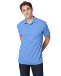Hanes Adult 50/50 EcoSmart Jersey Knit Polo Carolina Blau
