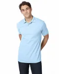 Hanes Adult 50/50 EcoSmart Jersey Knit Polo Hellblau