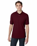 Hanes Adult 50/50 EcoSmart Jersey Knit Polo Kastanienbraun