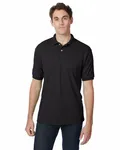 Hanes Adult 50/50 EcoSmart Jersey Knit Polo SCHWARZ