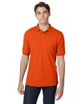 Hanes Adult 50/50 EcoSmart Jersey Knit Polo Orange