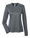 UltraClub Ladies' Cool & Dry Performance Long-Sleeve Top Charcoal