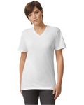 American Apparel Unisex CVC V-Neck T-Shirt WHITE