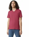 American Apparel Unisex CVC V-Neck T-Shirt Heather Cardinal