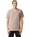 American Apparel Unisex CVC V-Neck T-Shirt Heather Blush