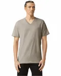American Apparel Unisex CVC V-Neck T-Shirt Heather Khaki