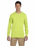 Jerzees Adult DRI-POWER SPORT Long-Sleeve T-Shirt SAFETY GREEN