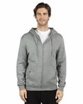 Threadfast Apparel Unisex Ultimate Fleece Full-Zip Hooded Sweatshirt Heather Grey