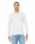 Bella + Canvas - Maglietta unisex in jersey CVC a maniche lunghe Miscela solida di colore bianco