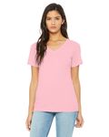 Bella + Canvas Ladies' Relaxed Jersey V-Neck T-Shirt Pink