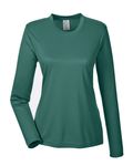 UltraClub Ladies' Cool & Dry Performance Long-Sleeve Top Forest Green