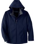Veste softshell isolée pour homme North End glacier à trois couches avec capuche amovible, doublée en molleton Marine classique