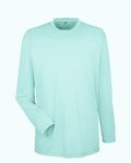 T-shirt à manches longues UltraClub pour adultes, coupe sportive, matière interlock, technologie Cool & Dry Givre de mer