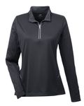 UltraClub Donna Cool & Dry Sport Quarter-Zip Pullover NERO