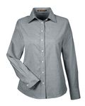 Harriton Ladies' Long-Sleeve Oxford with Stain-Release Oxford Grey