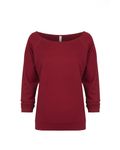 Next Level Apparel Damen French Terry 3/4-Ärmel Raglan Kardinal