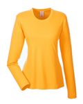 UltraClub Ladies' Cool & Dry Performance Long-Sleeve Top Gold