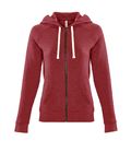 Next Level Apparel Ladies' PCH Raglan Zip Hoodie Heather Cardinal
