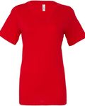 Bella + Canvas Ladies' Relaxed Jersey V-Neck T-Shirt RED