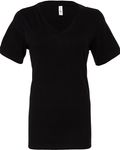 Bella + Canvas Ladies' Relaxed Jersey V-Neck T-Shirt BLACK