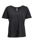 Threadfast Apparel - T-shirt à col en V à manches courtes en Triblend Fleck pour dames Fleck noir