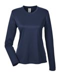 UltraClub Ladies' Cool & Dry Performance Long-Sleeve Top Navy
