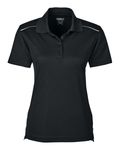 CORE365 Ladies' Radiant Performance Piqu Polo with Reflective Piping BLACK