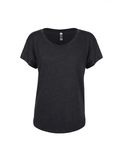 Next Level Apparel - T-shirt Dolman en Triblend pour dames NOIR VINTAGE