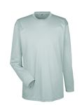 T-shirt à manches longues UltraClub pour adultes, coupe sportive, matière interlock, technologie Cool & Dry Gris