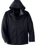 Veste softshell isolée pour homme North End glacier à trois couches avec capuche amovible, doublée en molleton NOIR
