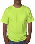 Bayside Adult Kurzarm-T-Shirt mit Tasche Limonengrün