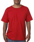 Bayside Adult Kurzarm-T-Shirt mit Tasche ROT
