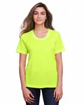 CORE365 Damen Fusion ChromaSoft Performance T-Shirt SICHERHEIT GELB