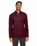 CORE365 Herren Fusion ChromaSoft Pique Quarter-Zip Burgunderrot