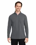 CORE365 Herren Fusion ChromaSoft Pique Quarter-Zip Carbon Heidekraut