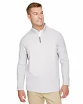 Devon & Jones CrownLux Performance Herren Clubhouse Micro-Streifen Quarter-Zip SILBER
