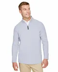 Devon & Jones CrownLux Performance Herren Clubhouse Micro-Streifen Quarter-Zip Marine